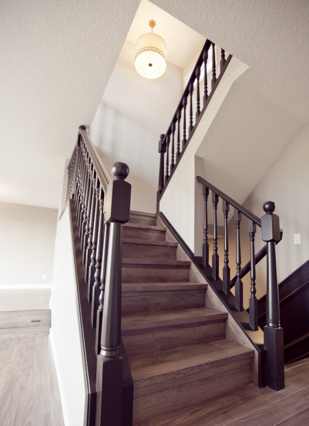 The staircase leading to the second floor addition