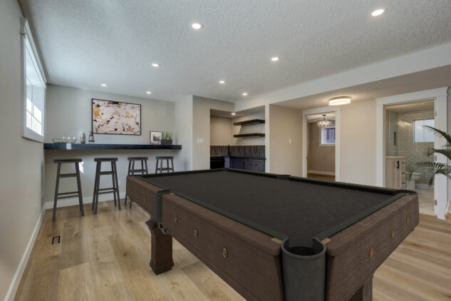Pool rec room in basement