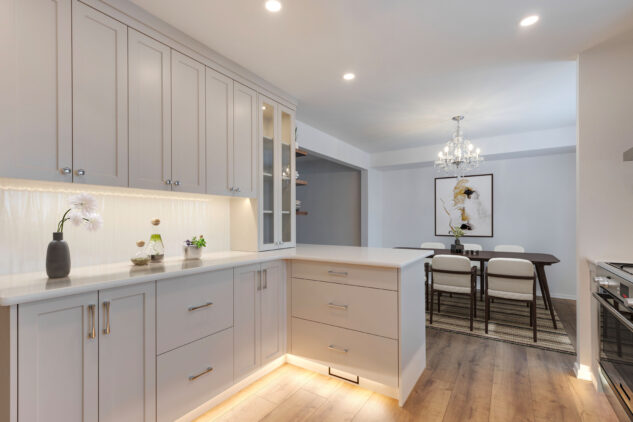 Modern kitchen with toe-kick lighting