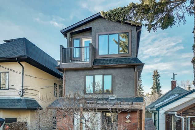 This downtown Calgary home had a third storey addition added, complete with a small balcony