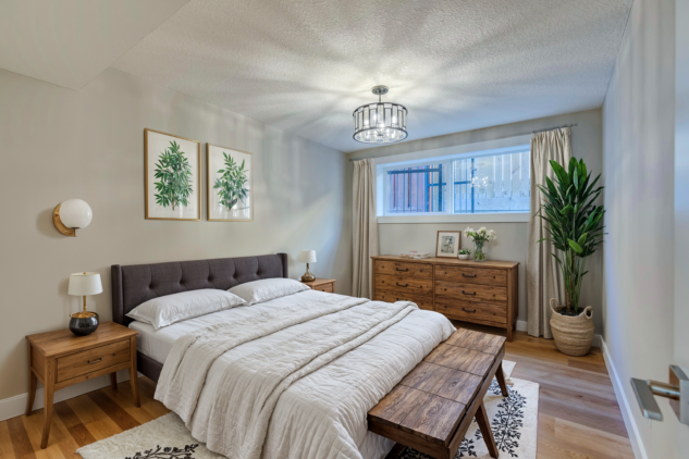 Basement guest bedroom cozy and modern