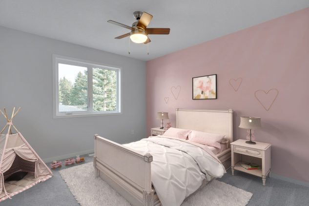Little girls pink bedroom; kids bedroom 