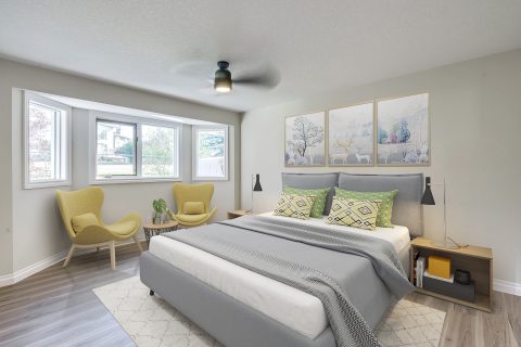 Master suite with king sized bed