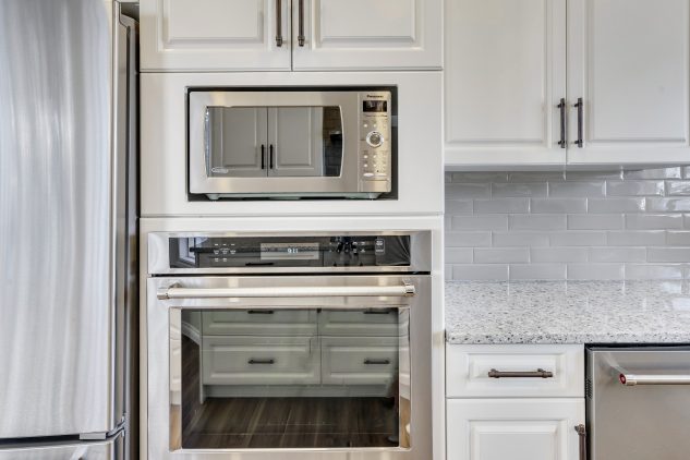 Wall oven in traditional white cabinetry