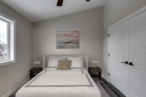 Master Bedroom with vaulted ceiling 