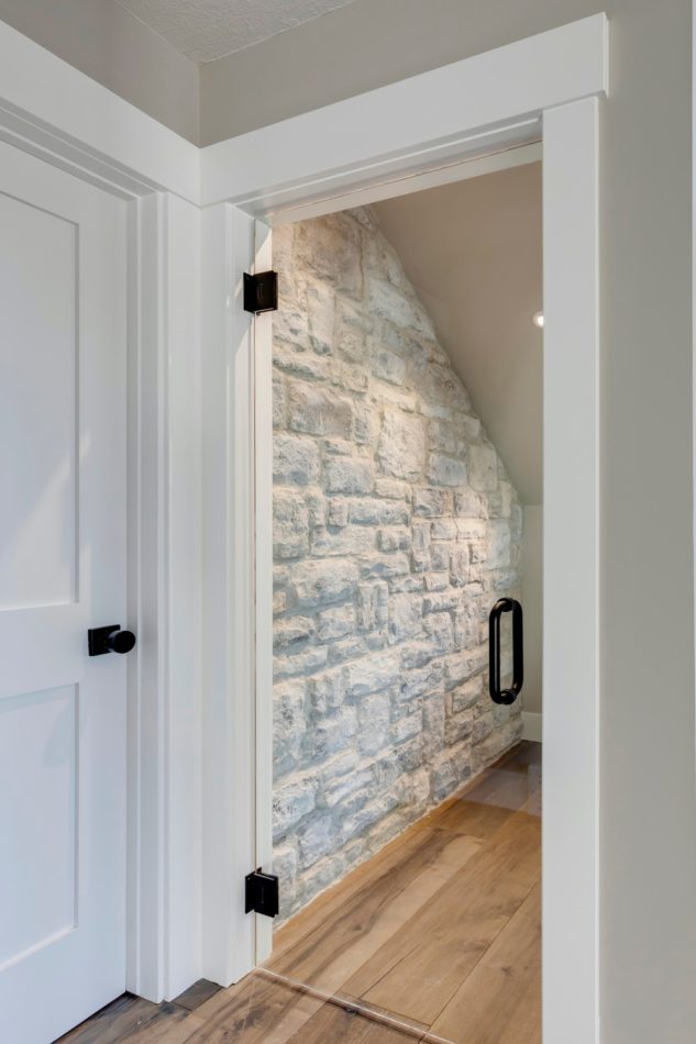 Wine Room with stone wall