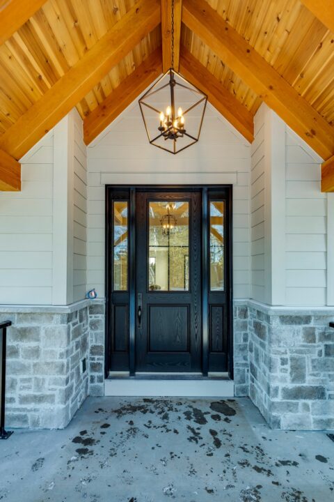 Front entrance on exterior of home 
