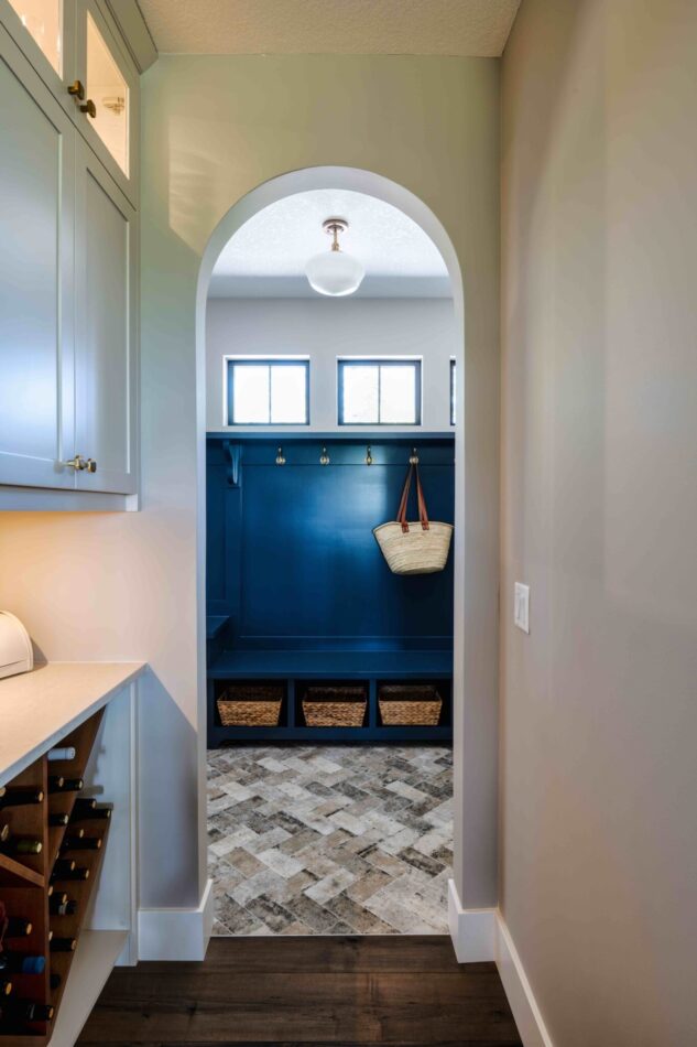 Mudroom with arch entryway 