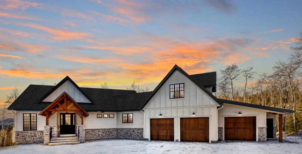 Front of a Melanson Homes custom home build.