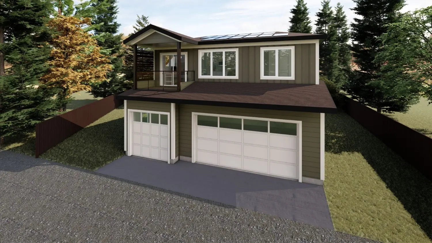 3D render of carriage home exterior