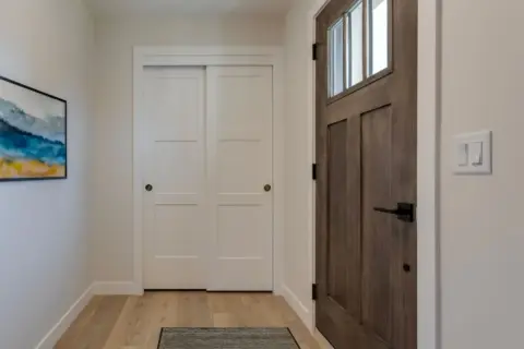 Entryway of expanded and renovated Wildwood Calgary home