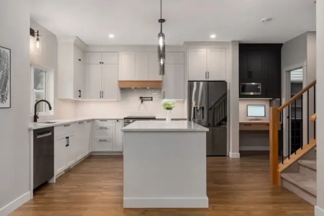 Cranston kitchen after whole home renovation by Melanson Homes